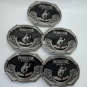 Lot of 5 Pendleton Whisky Belt Buckles 2020 Let’er Buck Montana Silversmiths - Picture 1 of 14