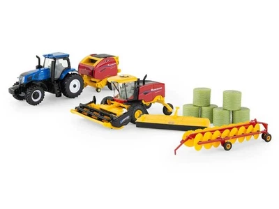 New Holland Tractor Blue Haying Set 1:64 Scale Diecast Model by ERTL ERT13993 - Image 1 of 4
