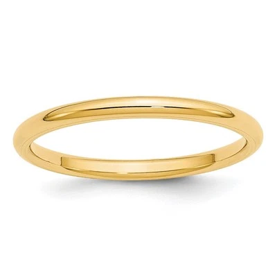 10k Yellow Gold 2mm Standard Weight Comfort Fit Wedding Band Ring Size 8 - Image 1 of 4