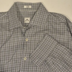 Peter Millar Houndstooth Tartan Plaid Long Sleeve Button Down Dress Shirt Sz L - Picture 1 of 7