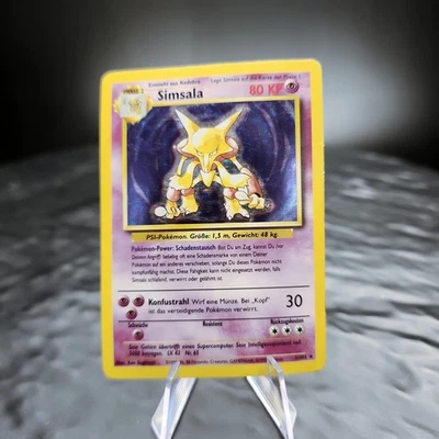 Simsala Alakazam Holo German 1/102 Base Set WOTC Vintage Pokemon Card MP - Image 1 of 4