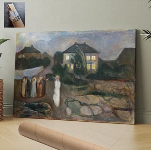 30x20 INCH,Landscape Edvard Munch Storm Expressionism Canvas Wall Art,1158 - Picture 1 of 3