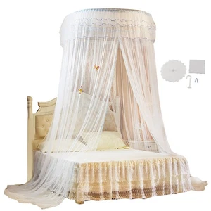 Breathable Round Canopy Lace Princess Style Mosquito Net Bed Curtain Netting - Picture 1 of 9
