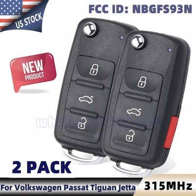 2 Keyless-Go Smart Key Remote Fob for VW Passat Jetta 5K0837202BP NBGFS93N MQB - Image 1 of 4
