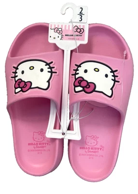 NOVO HELLO KITTY Sanrio Comfort Slides Big Kid tamanho 2/3 2 3 Rosa FRETE GRÁTIS - Imagem 1 de 4