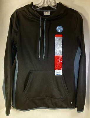 Danskin Now Mujer Talla S (4-6) Negro Gris Tecnología Polar Pullover Sudadera con Capucha Nueva con Etiquetas Camisa Foto 1 de 4