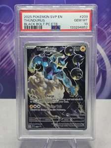 2025 POKEMON BLACK BOLT POKEMON CENTER ETB PROMO #209 THUNDURUS PSA 10 - Picture 1 of 2