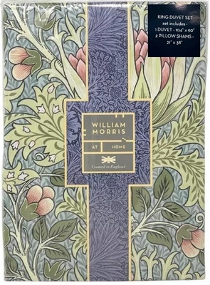 William Morris Artichoke Dusty Rose Duvet Cover SET 100%Cotton Satin KING Floral - Image 1 of 4