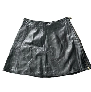 Falda De Colección Vakko Cuero Negra Talla 12 Línea A Corta Gótica Gótica Baddie Y2K - Imagen 1 de 9