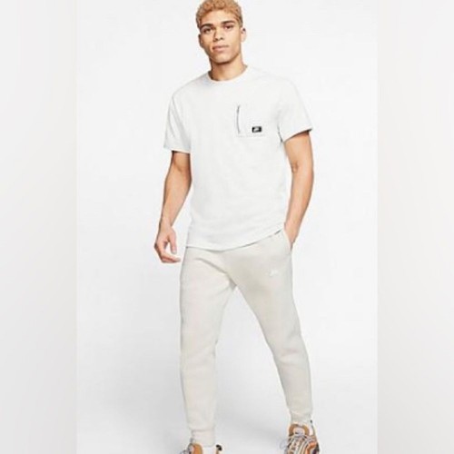 Joggers Nike taglia small in pile bianco sporco elasticizzato coulisse cintura tasche