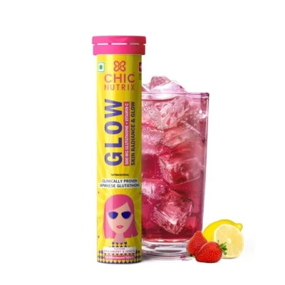 Chicnutrix Glow- 20 Effervescent Tablets| Japanese Glutathione Strawberry-lemon
