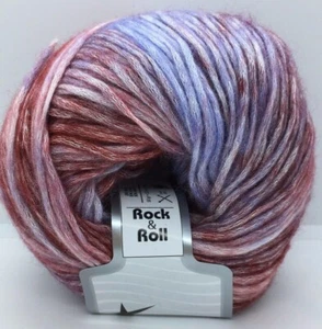 Rock & Roll #65852 Periwinkle Burgundy Ice Striping Modal Wool Bl Yarn 50g 125yd - Picture 1 of 5