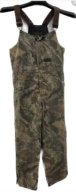 Vintage Liberty Youth Advantage Camo Bib Overalls Size 16 Insulated Quilt Lined - Image 1 of 4