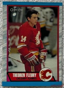 1989-90 O-Pee-Chee Theoren Fleury #232 novato Calgary Flames radiocontrol - Imagen 1 de 2
