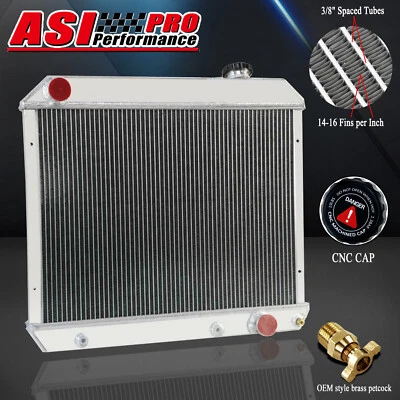 3 Row Aluminum Radiator Fit 1963 1964 1965 1966 Chevy C 10 C20 C30 Pickup Truck Foto 1 de 4