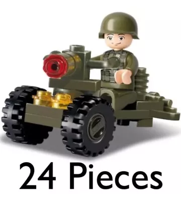 SLUBAN ARMY ARTILLERY SOLDIER CONSTRUCTION BUILDING BRICKS BATTLE TANK 0118 - Image 1 of 2