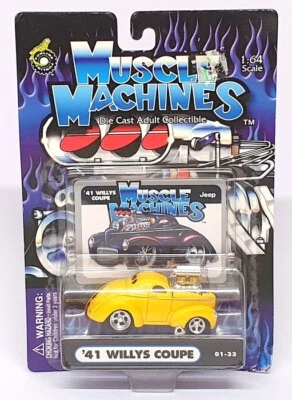 Muscle Machines 1/64 Scale 71151 01-33 - 1941 Willys Coupe - Yellow - Image 1 of 4