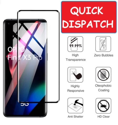 Paquete de 2 protectores de pantalla de vidrio templado cobertura completa para Oppo Find X3 Pro paquete de 2