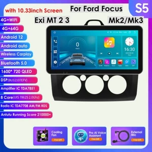 4+64GB Für Ford Focus Exi MT AT 2004-2011 GPS Navi Autoradio DAB+ Android 12 RDS - Picture 1 of 24