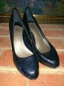 Cato Alligator Print Pumps High Heels Stiletto SEXY BLACK Women’s 10 W ❤️tb9j7 - Picture 1 of 5