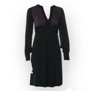 Diane von Furstenberg Black Purple Silk A-Line Evening Dress size 2 - Picture 1 of 14