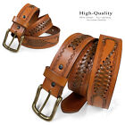 Western Scorpion Hand-Woven Braided Genuine Full Grain Leather Belt 1-1/2"(38mm)