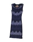 DESIGUAL Womens Sleeveless Bodycon Dress UK 6 XS Navy Blue Floral BK34