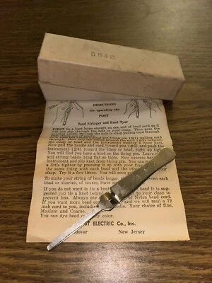 Vintage POST  Bead Stringer & Knot Tier Tool For Hand Knotted Jewelry RK - Image 1 of 4