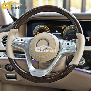Hydro Dip Carbon Fiber Round Steering Wheel For Mercedes-Benz Maybach S350 18-20 - Picture 1 of 13