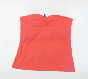 originals Womens Red 100% Cotton Basic T-Shirt Size 16 Off the Shoulder - Picture 1 of 12