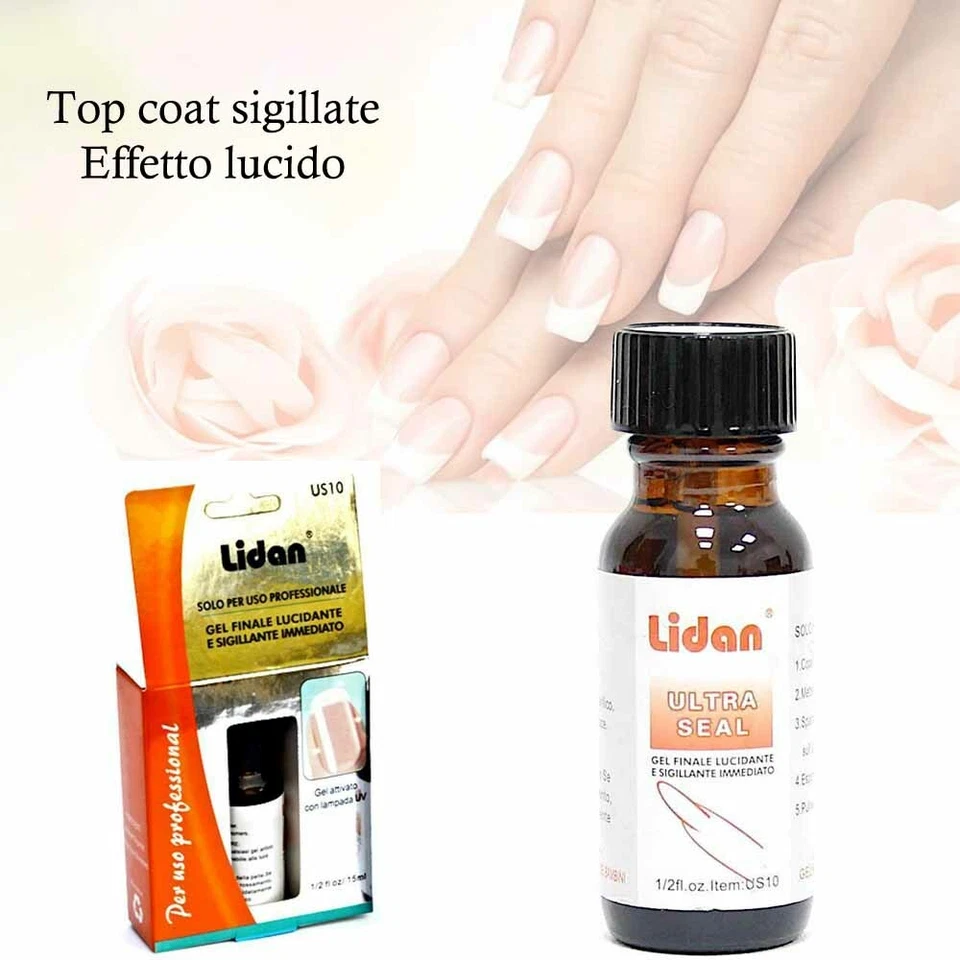 Gel UV finale lucidante manicure unghie top coat sigillante professionale nail - Immagine 1 di 4