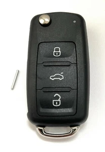 AL 3 button key case for Vw Volkswagen Polo Golf MK6 Touareg Beetle Transporter - Picture 1 of 10