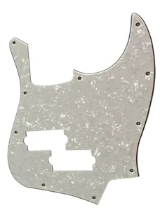 White Pearl Pickguard Guitar Parts For Fender Top Jazz Bass With PB Pickup Hole - Picture 1 of 6
