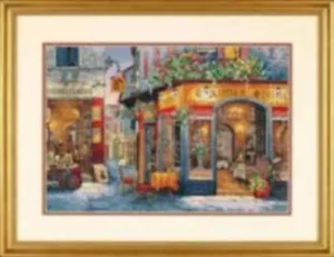 Diy Needlepoint Cross Stitch "European Bistro". Embroidery Kit Unprinted Сanvas - Picture 1 of 1