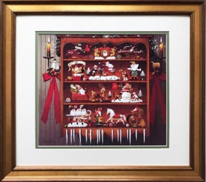 Charles Wysocki "Reliquias de Navidad" Nuevo ENMARCADO PERSONALIZADO Arte Americano Navidad Santa - Imagen 1 de 3