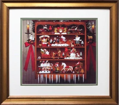 Charles Wysocki "Christmas Heirlooms" 全新 定制 框架 美国艺术 圣诞节 圣诞老人 — 第 1/3 张图片