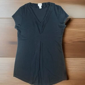 Tunica CHICOS donna taglia 2/US L nera da viaggio berretto manica spilla tuck davanti top - Foto 1 di 6