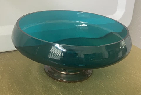 VTG Alvin Sterling Pedestal Weighted  Base  Emerald Green 8” W x 4.5” T S300 Cover