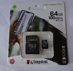 Kingston 64 GB SD Card with Adapter. New - Picture 1 of 1