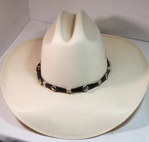 NOS Stetson Shantung Panama Naturstroh Cowboy Western Hut 6-7/8" 33/4 Krempe - Bild 1 von 10