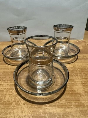 Té y platillos de café turco Pasabahce vintage Foto 1 de 4