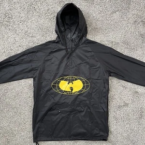 🔴Wu-Wear Windbreaker Jacket Size Medium Black Hooded Wu-Tang Rare Gza - Picture 1 of 14