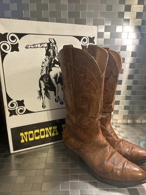 Botas Nocona Para Hombre 8.5 D 4760 Marrón EE. UU. Vaquero Western Vintage/Caja Ver Foto 1 de 4