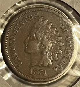 1874. Indian Head Cent, Nice - F / VF, rare - Bild 1 von 6