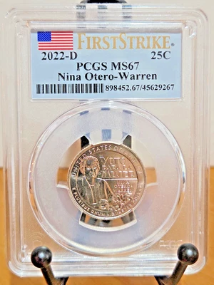 2022-D Washington Quarter Nina Otero-Warren PCGS MS67 First Strike #45629267 - Image 1 of 2