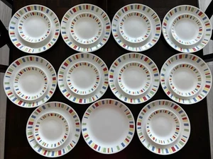 21 Corning Corelle MEMPHIS Dinner Plates (10) & Bread Dessert Plates (11) - Picture 1 of 22