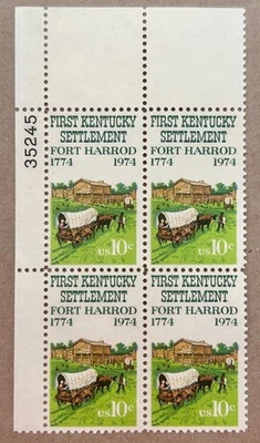 Scott #1542 First Kentucky Settlement, 1974 US 10¢ Block of 4, MNH/OG, VF/XF - Image 1 of 2