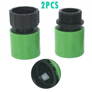 Grün & Schwarz Kunststoff 3/4" Buchse und Stecker Schnellverbinder Set für Gartenschlauch - Bild 1 von 12