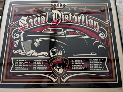 Social Distortion 2009 Tour Poster By Peter MacPhee Framed Signed And Numbered - Image 1 of 3
