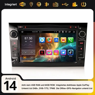 CarPlay 64GB Android 14 Autoradio Navi Opel Corsa D Antara Zafira Astra H Vectra - Bild 1 von 4